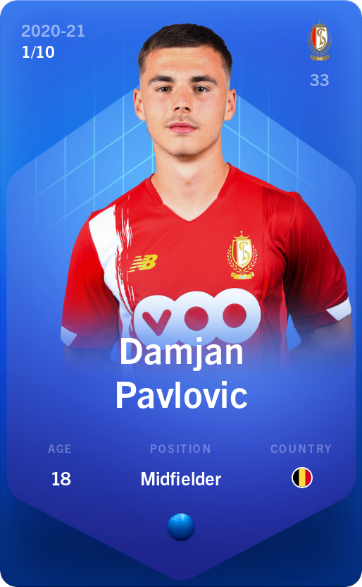 Sorare - Sorare Official - Damjan Pavlovic 2020-21 • Super Rare 1/10 - NFT # 96027706619938818413538491870379059687342991124063948326595704580294083304560