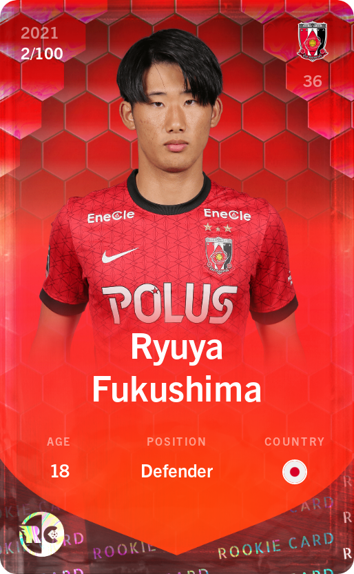 Sorare - Sorare Official - Ryuya Fukushima 2021-22 • Rare 2/100 - NFT # 98721382189891092977459742887666543749551396756939048974028079659789494890480