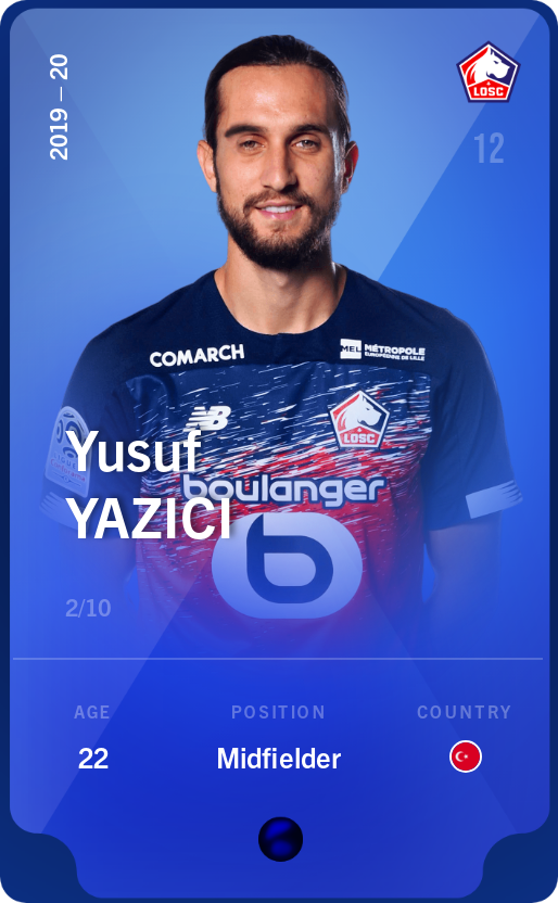 Sorare - Sorare Official - Yusuf Yazıcı 2019-20 • Super Rare 2/10 - NFT # 85866135967706058200863482876043482789565461346572816383596814254135529816155