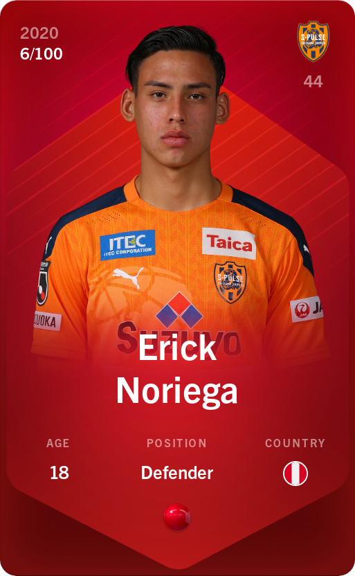 Sorare - Sorare Official - Erick Noriega 2020-21 • Rare 6/100 - NFT # 65221538819277065383901404634362637006333743502179278928362462512910391316132