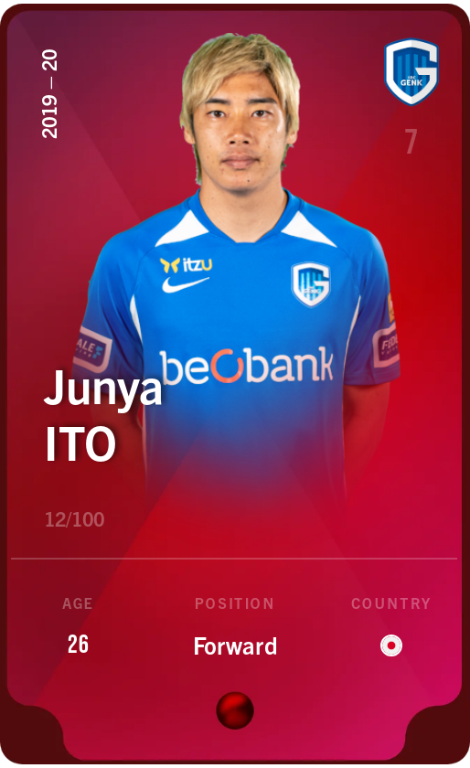 Sorare - Sorare Official - Junya Ito 2019-20 • Rare 12/100 - NFT # 74100601500937652889090780494170705825988259465323589877178491102592677327483