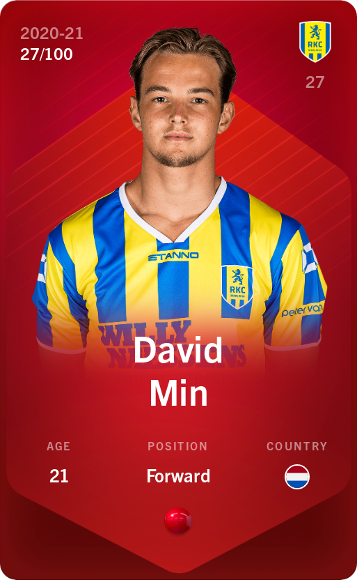 Sorare - Sorare Official - David Min 2020-21 • Rare 27/100 - NFT # 46687137312397436867658450544926275508492765567064636505891596254950376666177