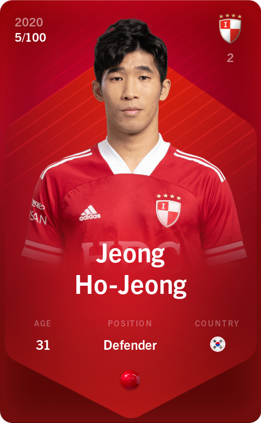 Sorare - Sorare Official - Jeong Ho-Jeong 2020-21 • Rare 5/100 - NFT # 90053610582136876784088532599554378566932684039678162471180500104592407985945