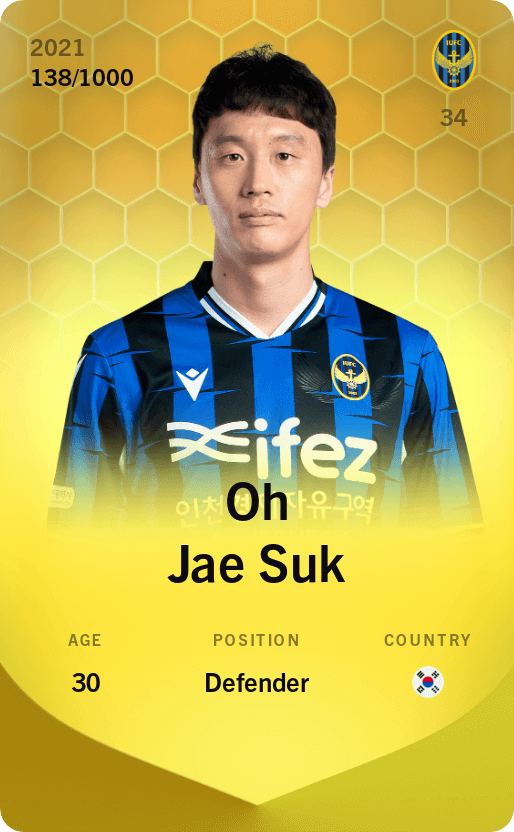 Oh Jae Suk 2021-22 • Limited 138/1000