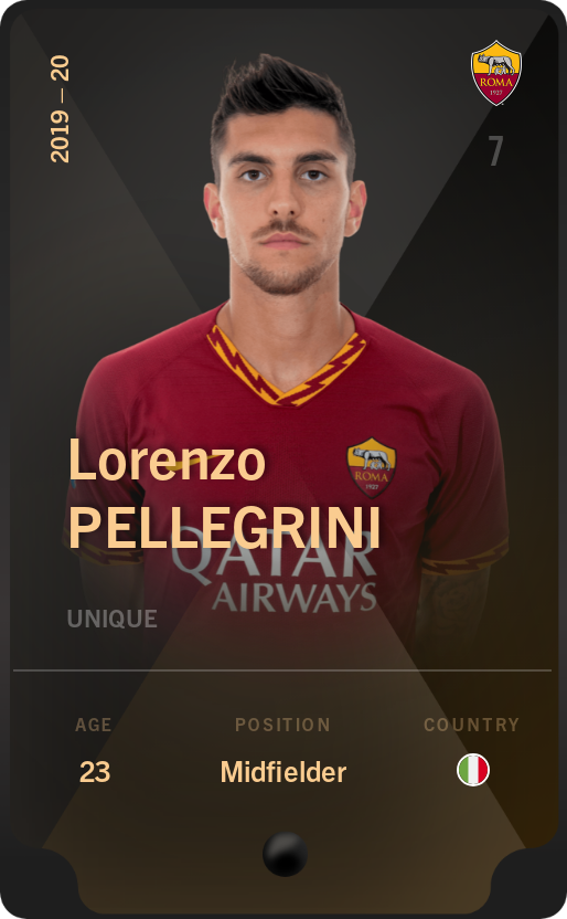 Sorare - Sorare Official - Lorenzo Pellegrini 2019-20 • Unique - NFT # 51902528068139440976012508092273780494844231731036724768919888685529013480917