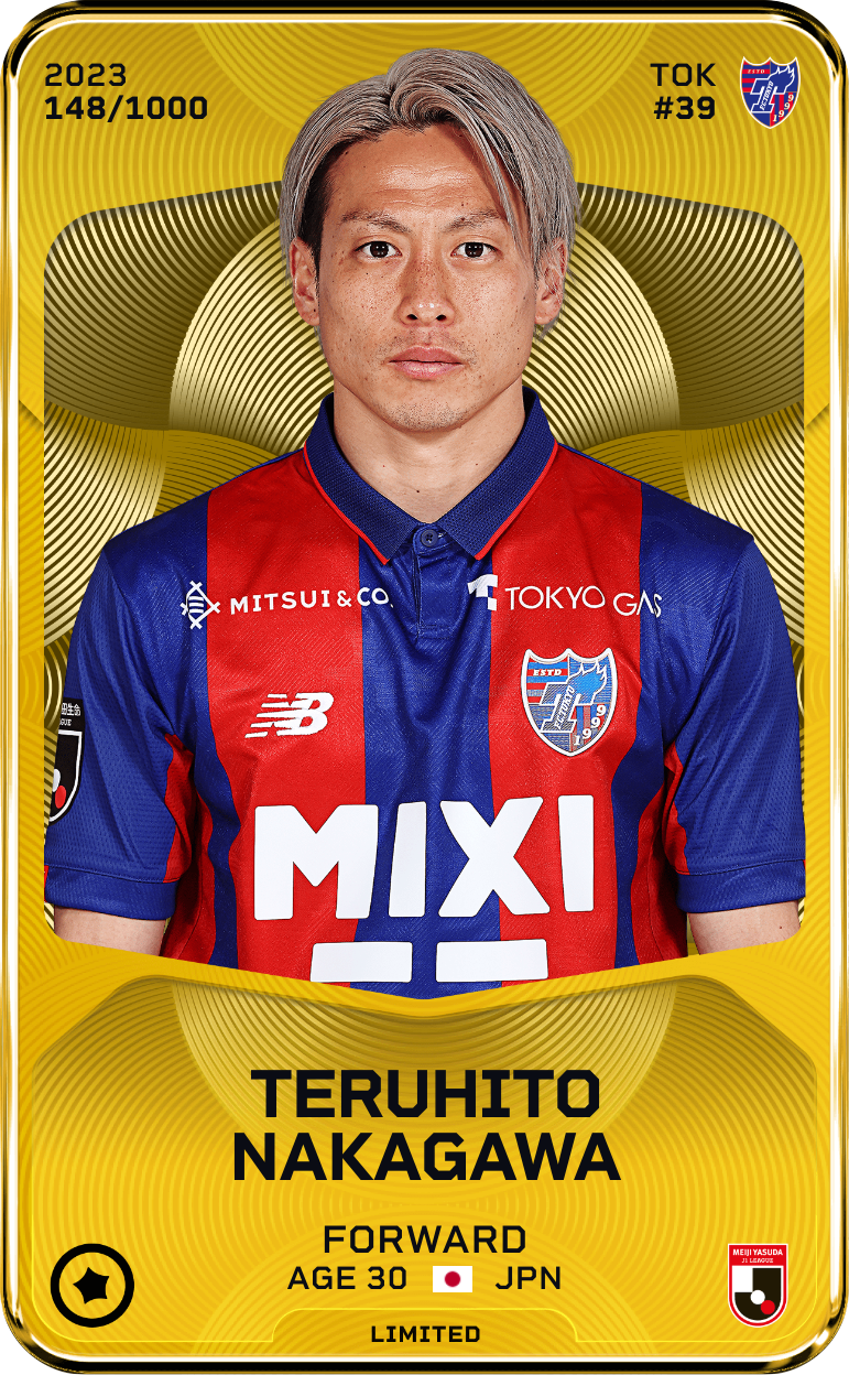 Sorare - Sorare Official - Teruhito Nakagawa 2023-24 • Limited 148/1000 - NFT # 99856744924123109440263776377859451916426417620845060822918967508092412424374