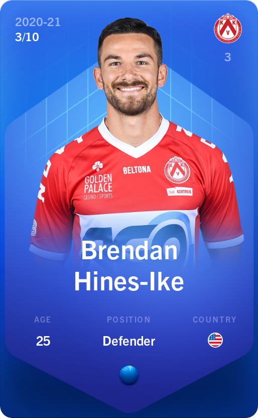 Sorare - Sorare Official - Brendan Hines-Ike 2020-21 • Super Rare 3/10 - NFT # 89748006077432289357195220379712572728570665492764527332705171943648861480595