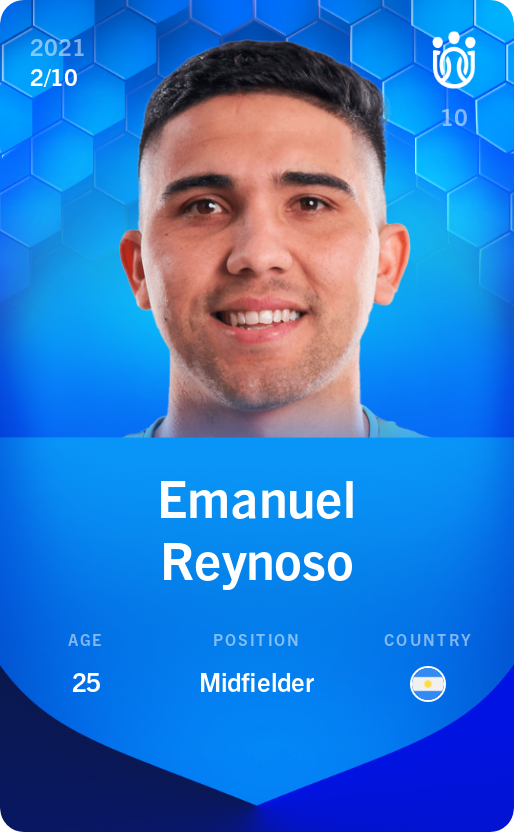 Sorare - Sorare Official - Emanuel Reynoso 2021-22 • Super Rare 2/10 - NFT # 82472593621232424919614985484770094050613577815755833251536635120643658218869