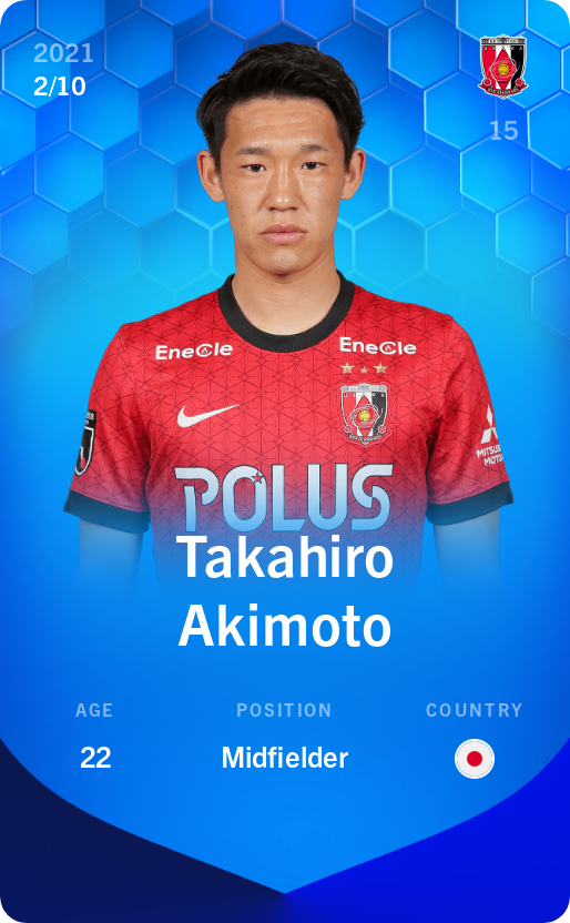 Sorare - Sorare Official - Takahiro Akimoto 2021-22 • Super Rare 2/10 - NFT # 96889946325495284350375431299525363685296477332303895763629019691105597877022