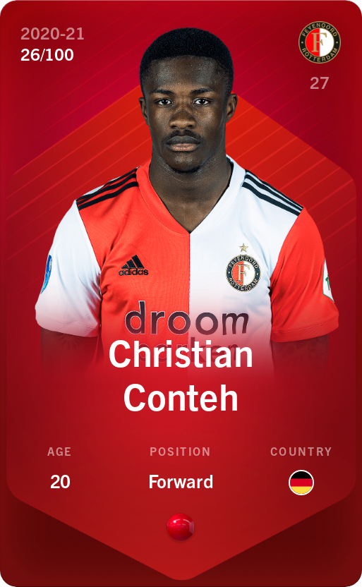 Sorare - Sorare Official - Christian Conteh 2020-21 • Rare 26/100 - NFT # 95628296427300862720593159419776131570682626911022579982316022911862193318672