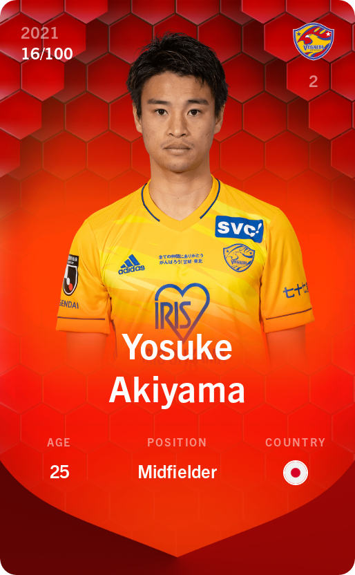 Sorare - Sorare Official - Yosuke Akiyama 2021-22 • Rare 16/100 - NFT # 93437262234447078283828746413481735936169166458196619590898642996943412046488