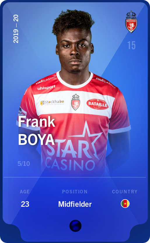 Sorare - Sorare Official - Frank Boya 2019-20 • Super Rare 5/10 - NFT # 73128863558658933032107699286999360282199234481434143345239099222873776385025