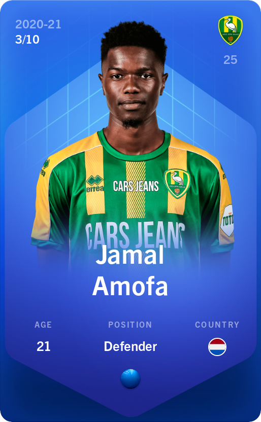 Sorare - Sorare Official - Jamal Amofa 2020-21 • Super Rare 3/10 - NFT # 113820180425285163915270063276860356717572412218290371616380289868893282638211