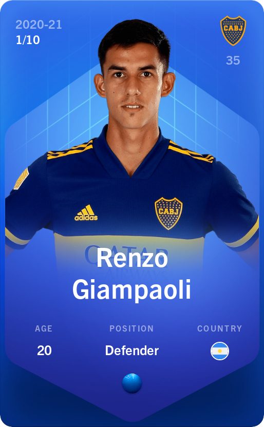 Sorare - Sorare Official - Renzo Giampaoli 2020-21 • Super Rare 1/10 - NFT # 111997083789589560405906169166882167912662466675541337990473407375298656143912