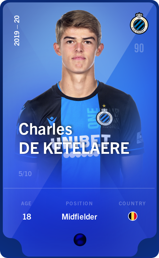 Sorare - Sorare Official - Charles De Ketelaere 2019-20 • Super Rare 5/10 - NFT # 32877824712772818923239157461925395998100101867236412452482595153344689347707
