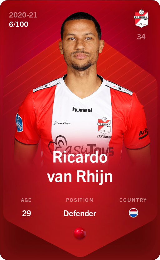 Sorare - Sorare Official - Ricardo van Rhijn 2020-21 • Rare 6/100 - NFT # 45045266249270390986128988561231636158979644910929786198839502790890709240854