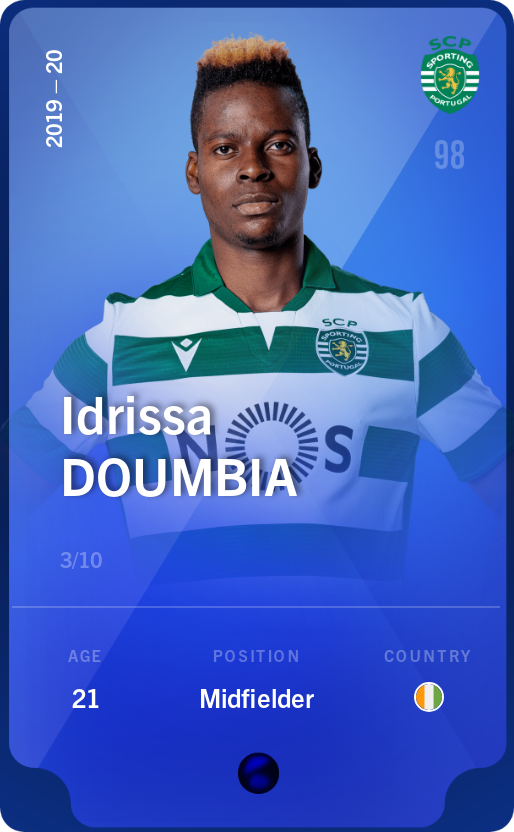 Sorare - Sorare Official - Idrissa Doumbia 2019-20 • Super Rare 3/10 - NFT # 57446841975838458466310851255483162116096383375178187954495173030419877883315