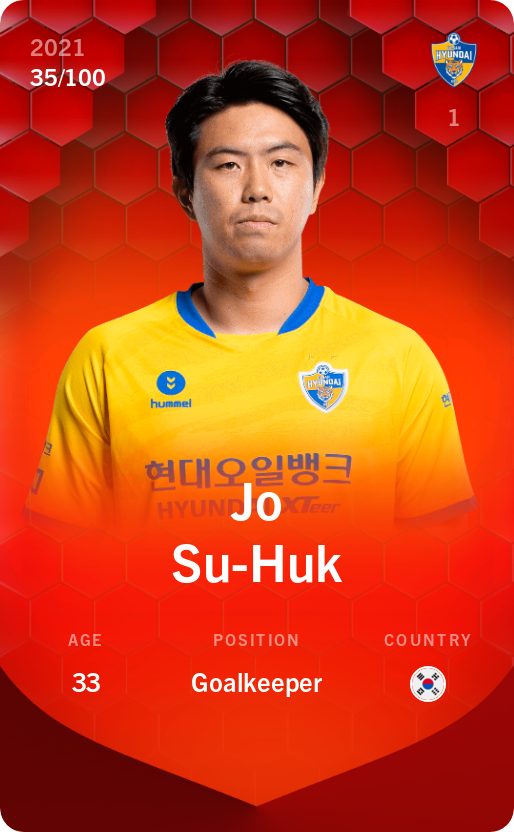 Sorare - Sorare Official - Jo Su-Huk 2021-22 • Rare 35/100 - NFT # 4823315334556885107859320869447457295359538891738623638405109729701922291966
