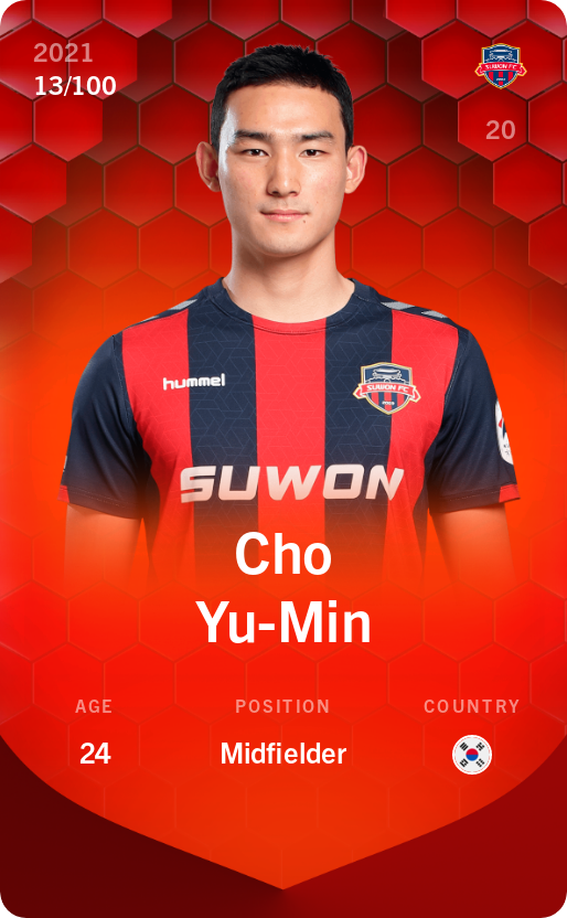 Sorare - Sorare Official - Cho Yu-Min 2021-22 • Rare 13/100 - NFT # 89598546047165194391051103186126250145565443793235823047130878192990888395791