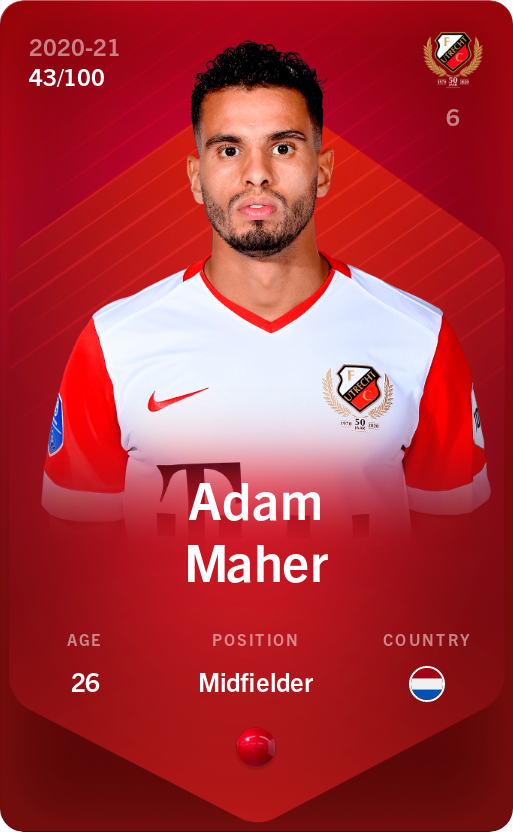 Sorare - Sorare Official - Adam Maher 2020-21 • Rare 43/100 - NFT # 14062888494761156543385318735774827287177456921022571223413142211523842958043