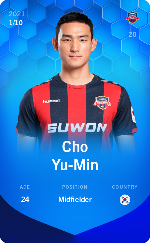 Sorare - Sorare Official - Cho Yu-Min 2021-22 • Super Rare 1/10 - NFT # 11221161503766633713798632062905178395811149916716512221813227834355891959281