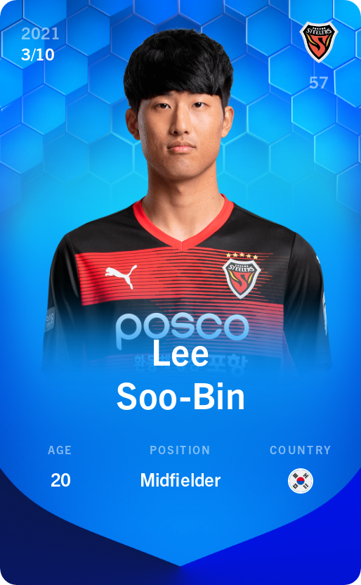 Sorare - Sorare Official - Lee Soo-Bin 2021-22 • Super Rare 3/10 - NFT # 72907278800732595363165919379699931330041988789944084036718923811624582209503