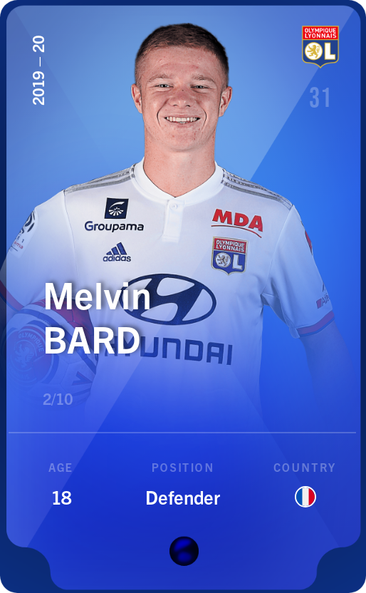 Sorare - Sorare Official - Melvin Bard 2019-20 • Super Rare 2/10 - NFT # 53711616026742527784794787493215480747070858647188983631488197342537580264585