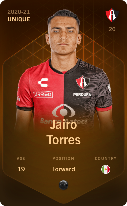 Sorare - Sorare Official - Jairo Torres 2020-21 • Unique - NFT # 94611897154643410710828027497801310133156673689001784377118242944308172766794