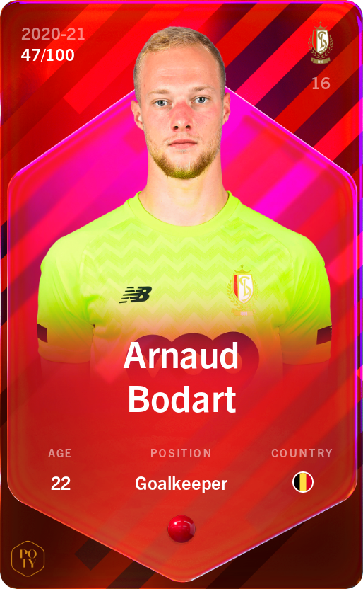 Sorare - Sorare Official - Arnaud Bodart 2020-21 • Rare 47/100 - NFT # 47288485213685514502495736314393167849690215443427325342424653714706347100953