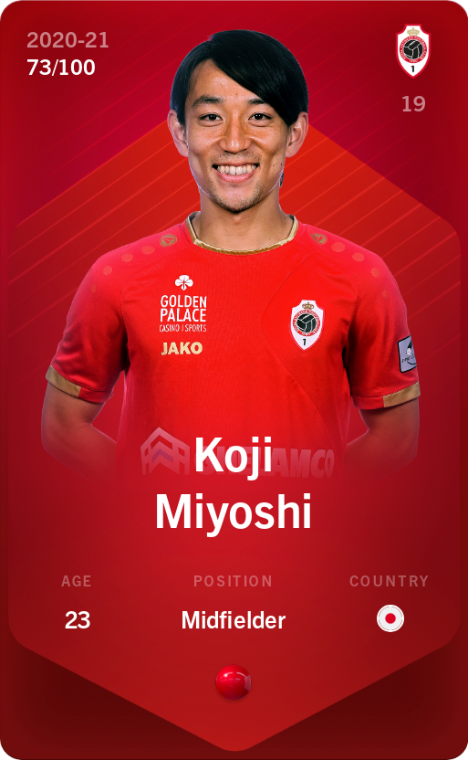 Sorare - Sorare Official - Koji Miyoshi 2020-21 • Rare 73/100 - NFT # 10089991359731748493488520695362517041558148977677568049297610380328846718461