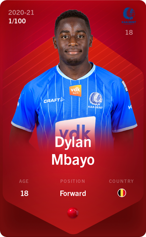 Sorare - Sorare Official - Dylan Mbayo 2020-21 • Rare 1/100 - NFT # 59443126962710146901750554981041324793456903107624895178282813937053394281662