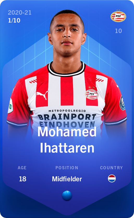 Sorare - Sorare Official - Mohamed Ihattaren 2020-21 • Super Rare 1/10 - NFT # 28285762312835743576700722885400352322591465046030299326274666403712852247493