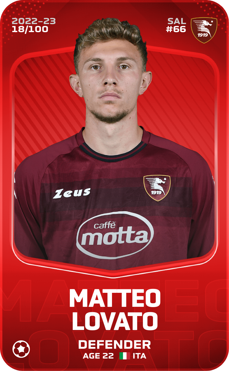 Sorare - Sorare Official - Matteo Lovato 2022-23 • Rare 18/100 - NFT # 65889896133993992798174893844206290578336610889987884829603045778421129590614