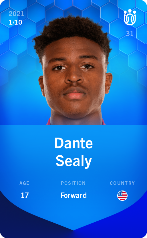 Sorare - Sorare Official - Dante Sealy 2021-22 • Super Rare 1/10 - NFT # 26181520600019809874090778175713484999384151111617434224418269721262032787127
