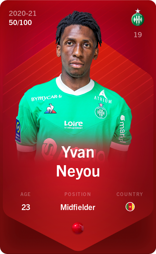 Sorare - Sorare Official - Yvan Neyou 2020-21 • Rare 50/100 - NFT # 7757031018445129341091233308501929090149206643605788090484248389578027591655