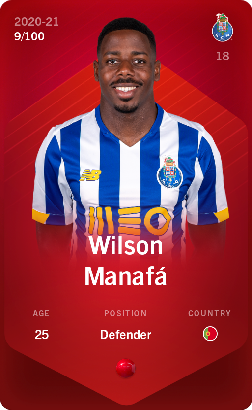 Sorare - Sorare Official - Wilson Manafá 2020-21 • Rare 9/100 - NFT # 108557873831939822968156932172125365936919072266500461165773688998909423078523