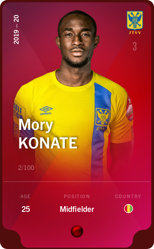 Sorare - Sorare Official - Mory Konate 2019-20 • Rare 2/100 - NFT # 53601849807956120028557348252350892834220268859535000428368018346469621424459