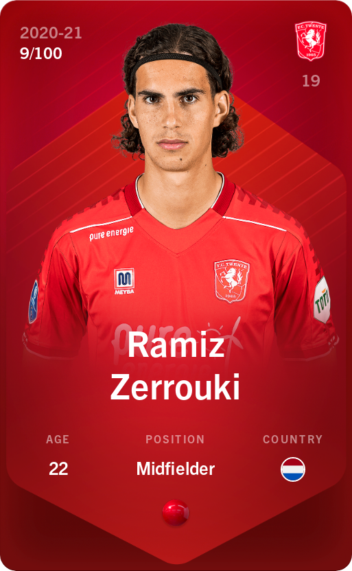 Sorare - Sorare Official - Ramiz Zerrouki 2020-21 • Rare 9/100 - NFT # 11697629985318502191570503093009816148741339033542272597874905280695729624512