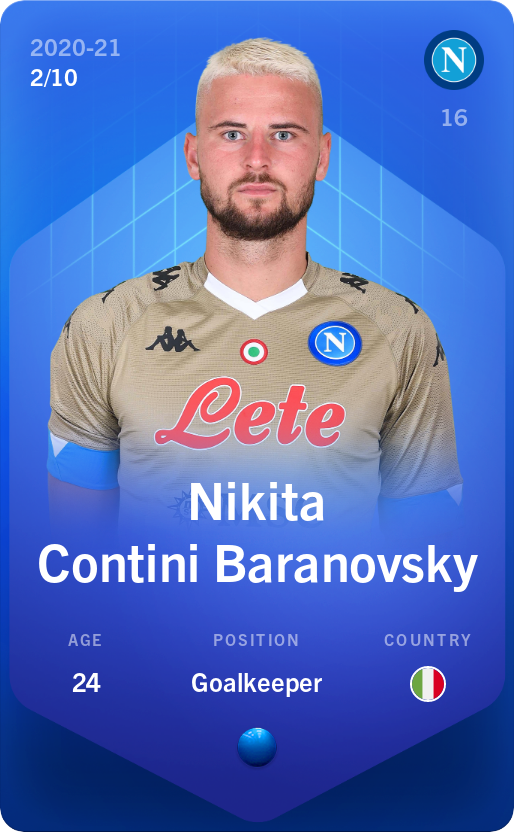 Sorare - Sorare Official - Nikita Contini Baranovsky 2020-21 • Super Rare 2/10 - NFT # 107397673688724125680287154213020699611093281759995136884682084122299709542268