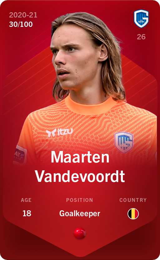 Sorare - Sorare Official - Maarten Vandevoordt 2020-21 • Rare 30/100 - NFT # 110581804061204023107815881970942117593840036402561357186941686469086195027632