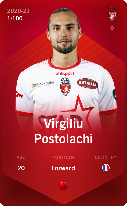 Sorare - Sorare Official - Virgiliu  Postolachi 2020-21 • Rare 1/100 - NFT # 74836930674160059675348877095005076174477242086772992117440849254959554826065