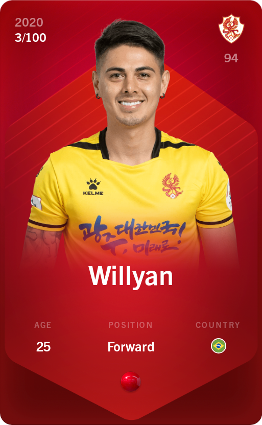 Sorare - Sorare Official - Willyan 2020-21 • Rare 3/100 - NFT # 108778837804327317527864527262552342937614387867417751206159183747099939156622