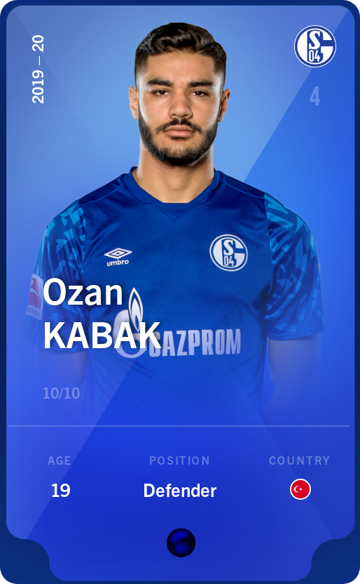 Sorare - Sorare Official - Ozan Kabak 2019-20 • Super Rare 10/10 - NFT # 83102597231593122784139967416604113501935248382204397854107673642082133028993