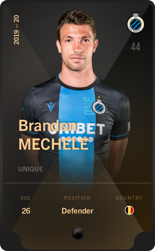 Sorare - Sorare Official - Brandon Mechele 2019-20 • Unique - NFT # 92731634927357414089954965560380004873503202642896976739153693476044508510510