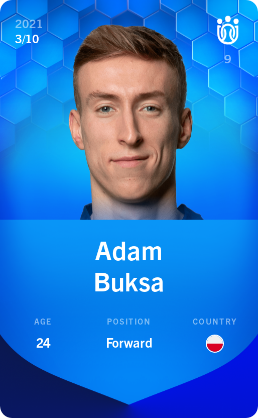 Sorare - Sorare Official - Adam Buksa 2021-22 • Super Rare 3/10 - NFT # 23996814764348450212567761537894227273351495556494485676894284335773636305588