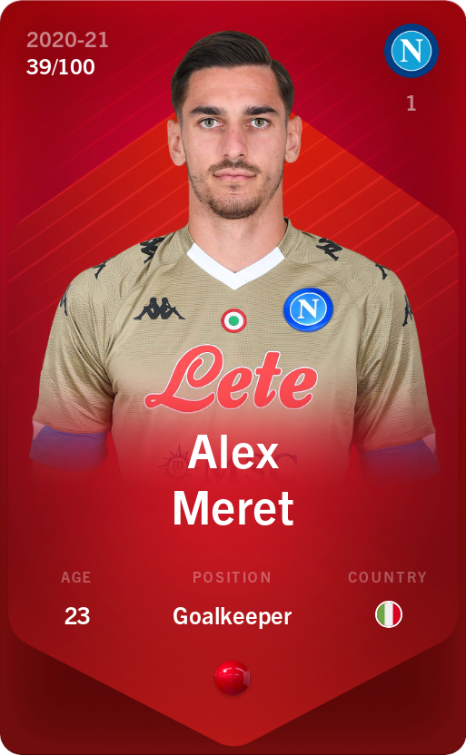 Sorare - Sorare Official - Alex Meret 2020-21 • Rare 39/100 - NFT # 63465873621369301020879993679063221463460618975777610644968407443440702030403