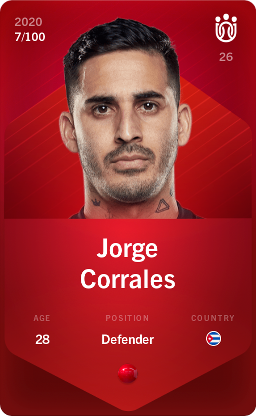 Sorare - Sorare Official - Jorge Corrales 2020-21 • Rare 7/100 - NFT # 99438803515383097144829095358518305181098941763955701106152234696726102265601