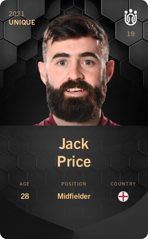 Sorare - Sorare Official - Jack Price 2021-22 • Unique - NFT # 69181213589698974019608320177096435633384083712053182578303917702621252760470