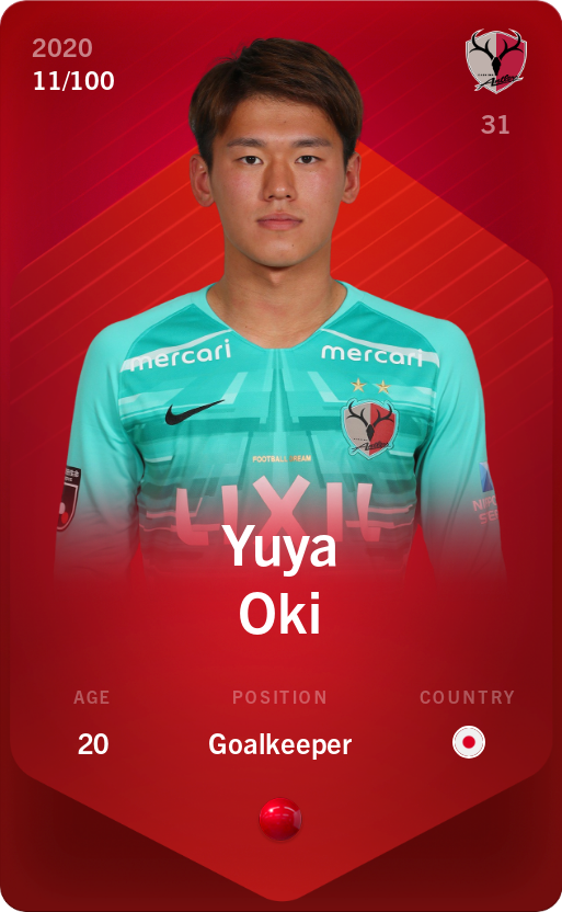 Sorare - Sorare Official - Yuya Oki 2020-21 • Rare 11/100 - NFT # 64402667224001991268944852839503788252191156266045599966320284683784770721339