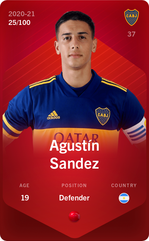 Sorare - Sorare Official - Agustín Sandez 2020-21 • Rare 25/100 - NFT # 98315747653675408131325367720115064567148592272043081780651488454906220494458